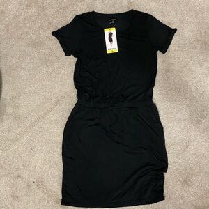 32 Degrees Cool Black Short Sleeve Casual Shirt Dress Size S NWT